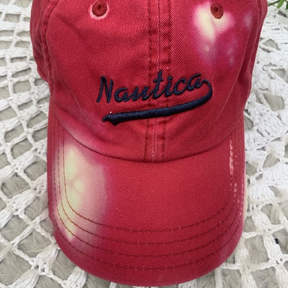 Nautica Bleach Splatter Distressed Dad Hat OS - Picture 2 of 6